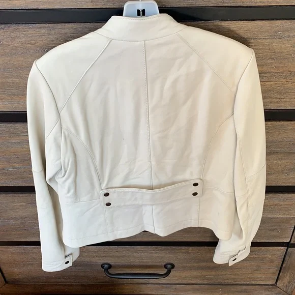 Wilson’s Leather cream motorcycle jacket. - Picture 3 of 7